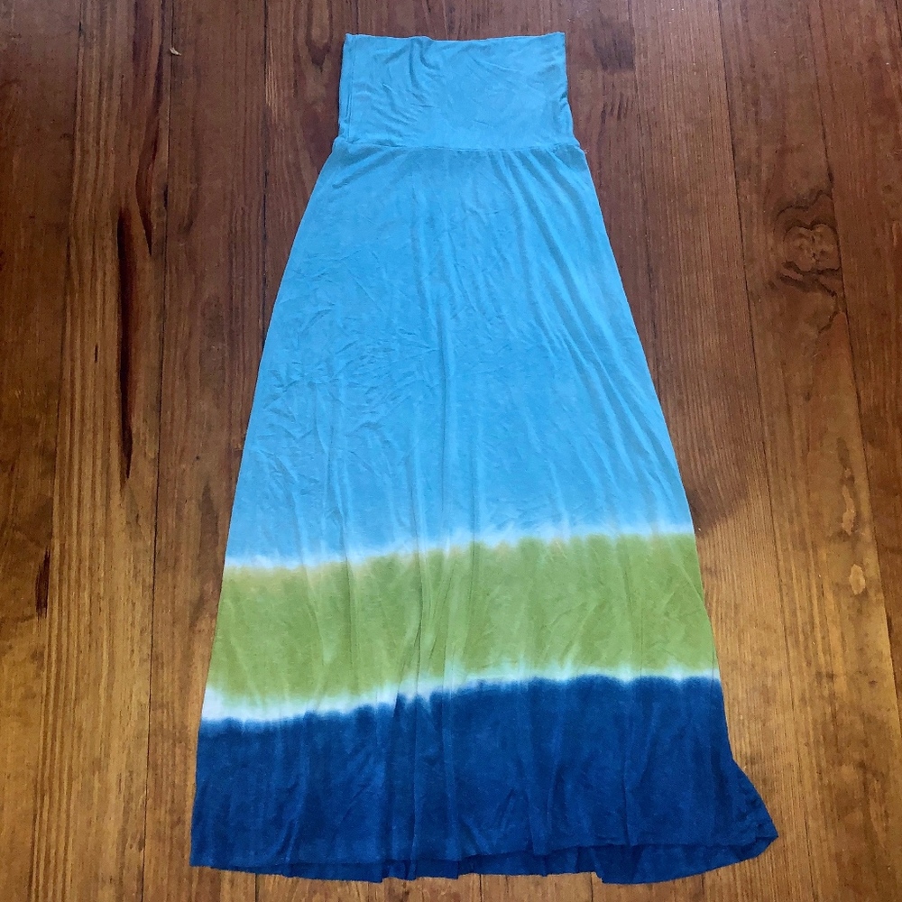 Lucky Brand Green Blue Tie-Dye Coverup Dress M/L